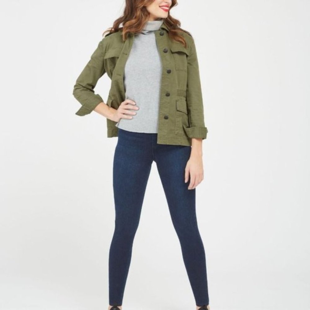 spanx Women's small jean-ish leggings FL0115 blue cotton blend stretch